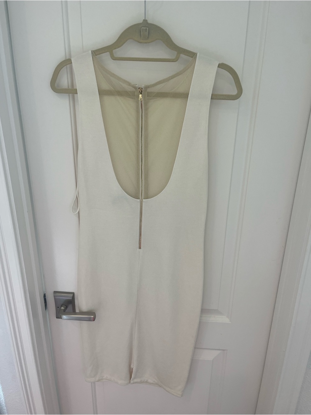 Alice and Olivia cream and gold dress
